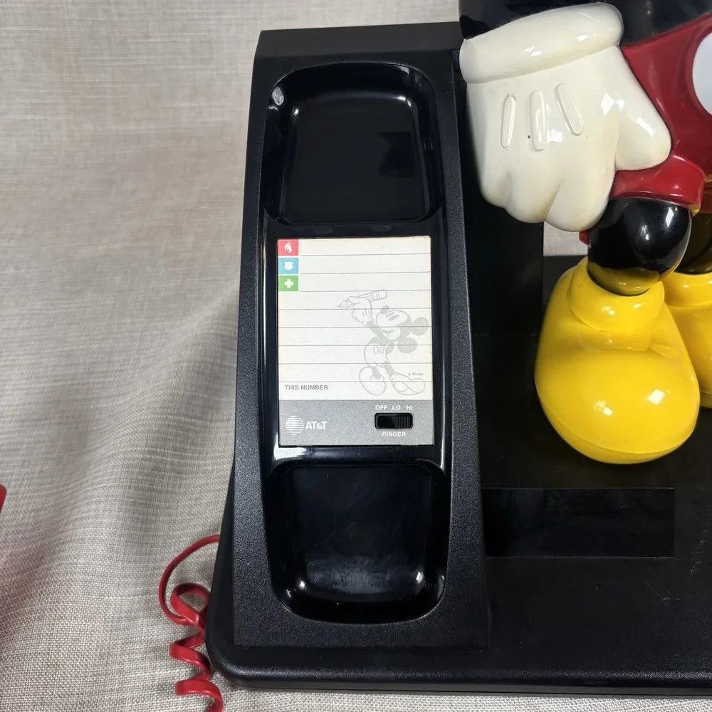 Vintage Disney Mickey Mouse Push Button Landline Phone 1976 Tested Works